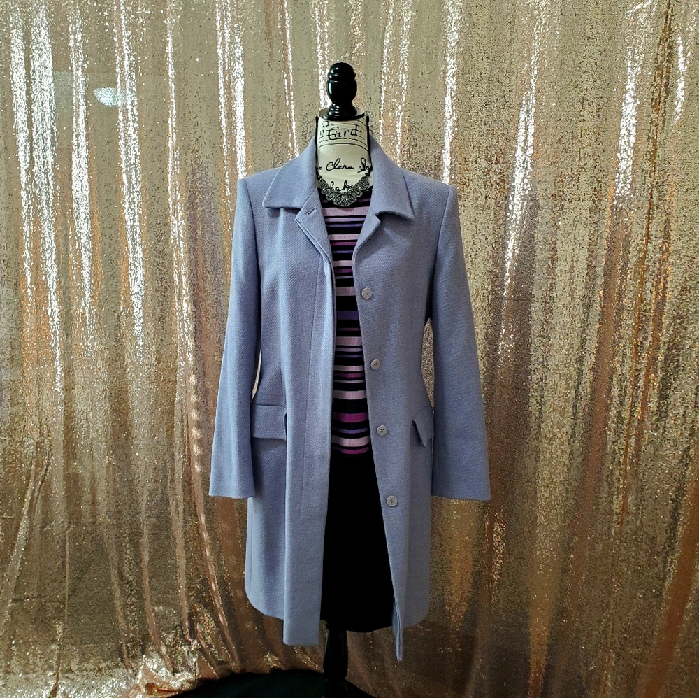 Periwinkle 3/4 Length Wool Coat